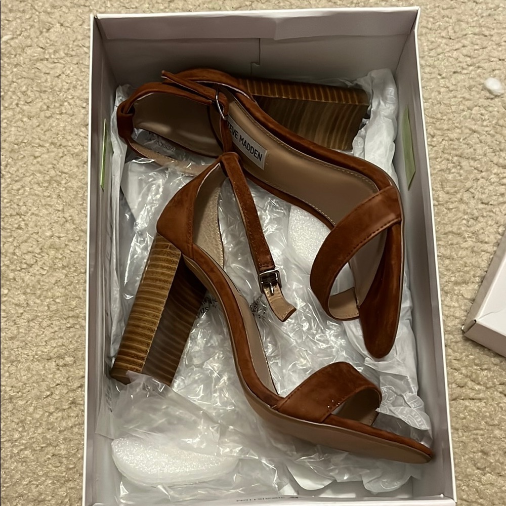 Steve Madden Brown Block Heel Sandals